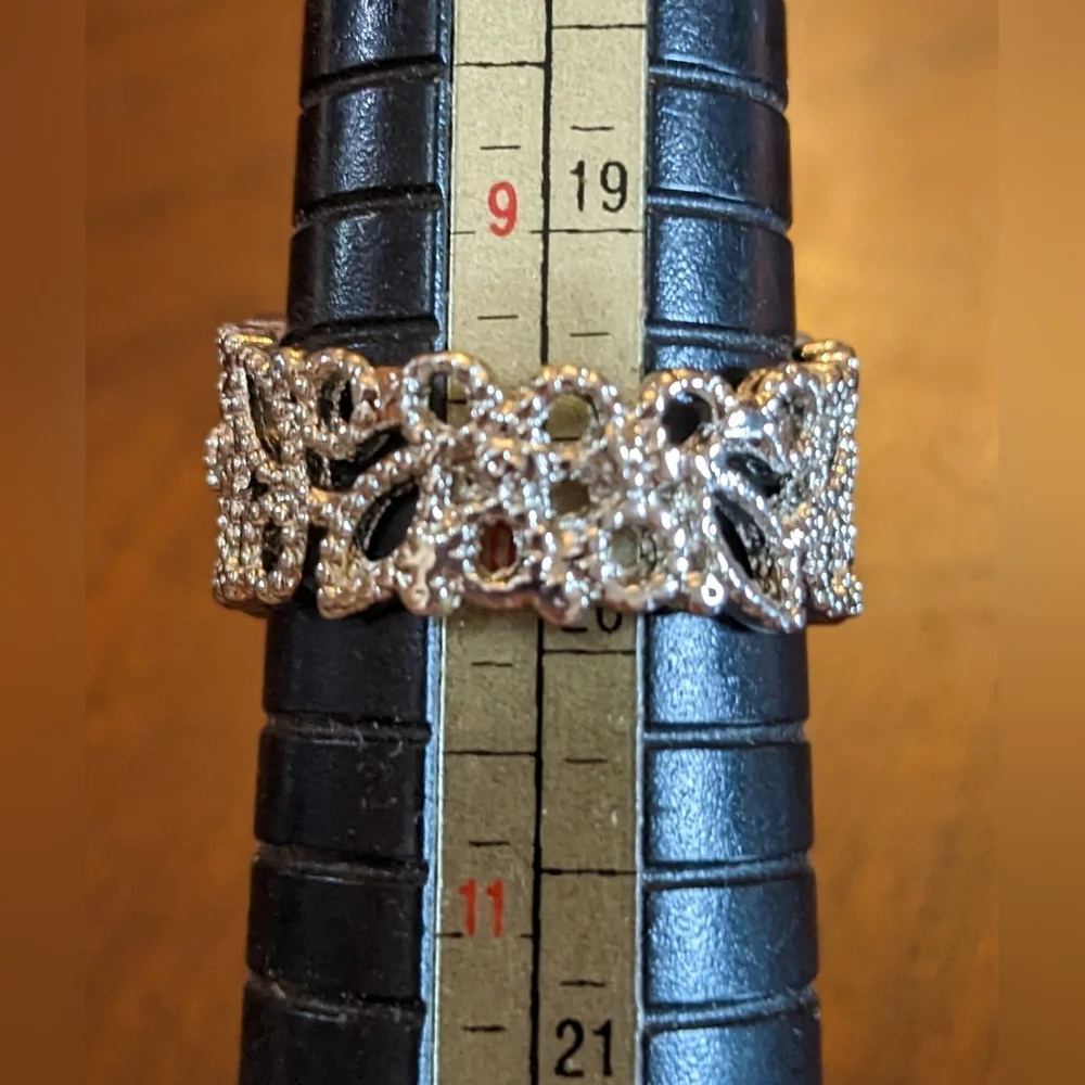 New Elegant Blue Floral Women's Ring, Size 10,  T2B3C